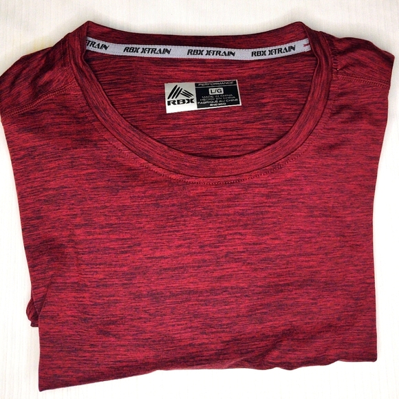 NWT RBX Red Short Sleeve Crew Neck Design Jersey Fabric T Shirt Size Large - Picture 2 of 4